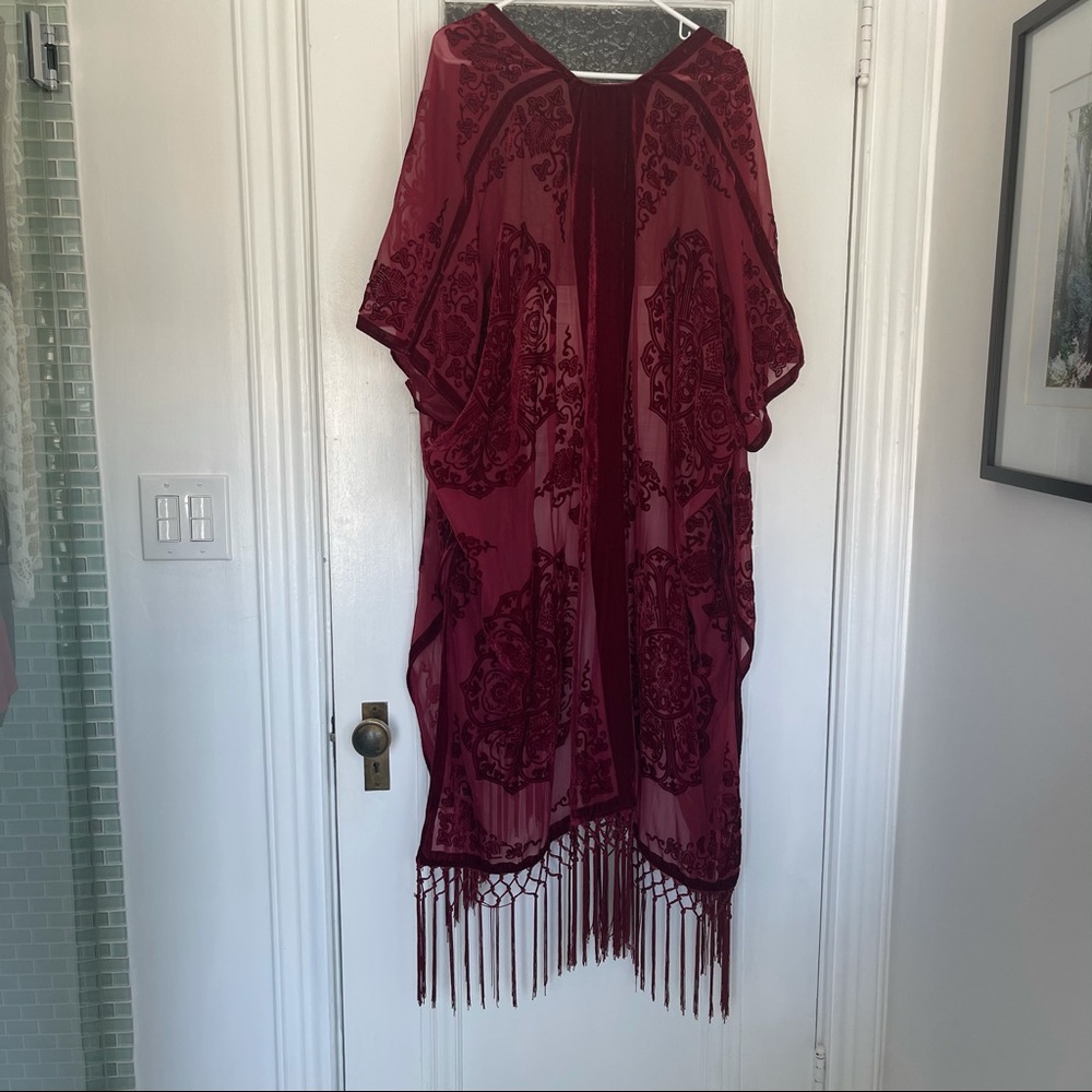 Burnout Velvet Kimono